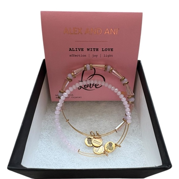 Alex and Ani Alive with Love Two Piece Bangle Set NWT - Picture 1 of 6